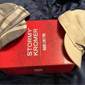 (2) NEW Stormy Kromer Women's Hats Cream and Gray plaid